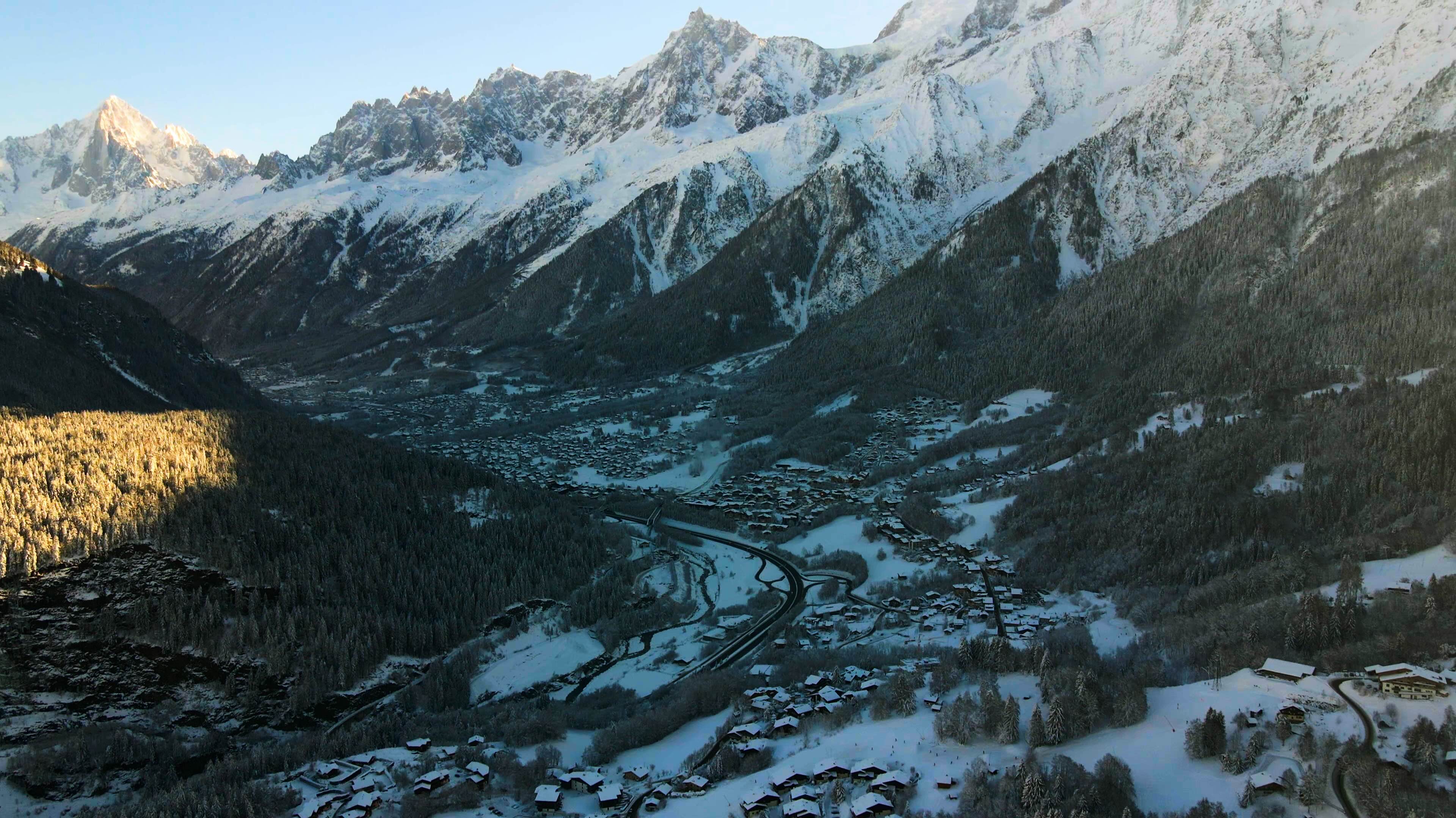 Drone photo of Chamonix